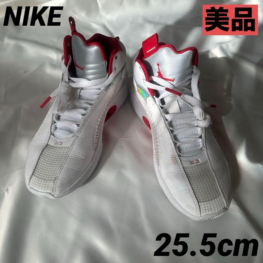 NIKE JORDAN 赤 白 スニーカー ジョーダン 25.5cm