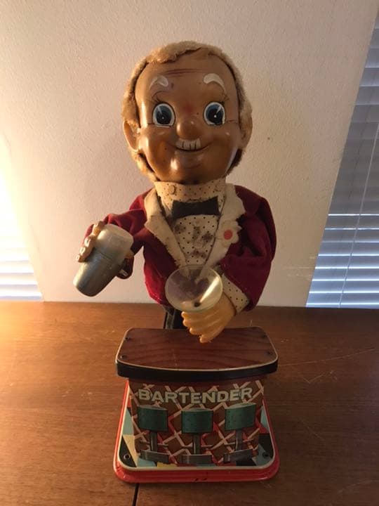 ヴィンテージ　ブリキ人形　バーテンダー