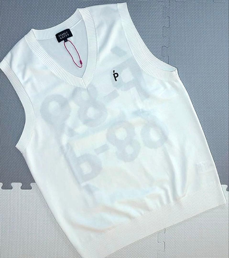 パーリーゲイツ 光栓50ポリエステルニットベスト（WHITE／5）