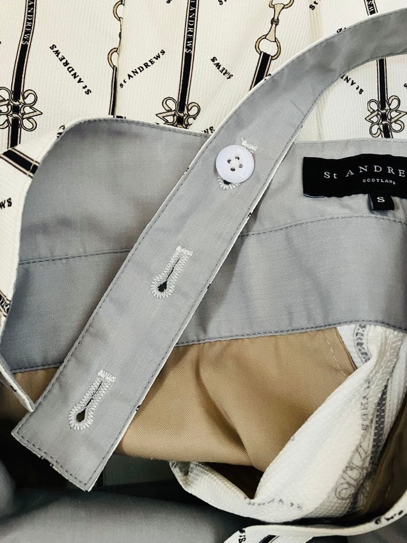 セントアンドリュース リベットストライプ柄ストレッチサロペット