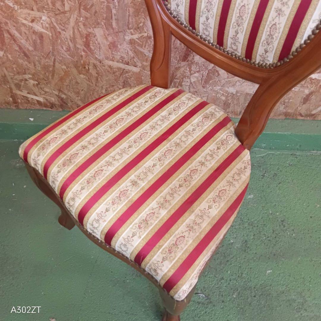 002送料設置無料　別荘保管品　英国猫足チェア　アンティーク風　きれい