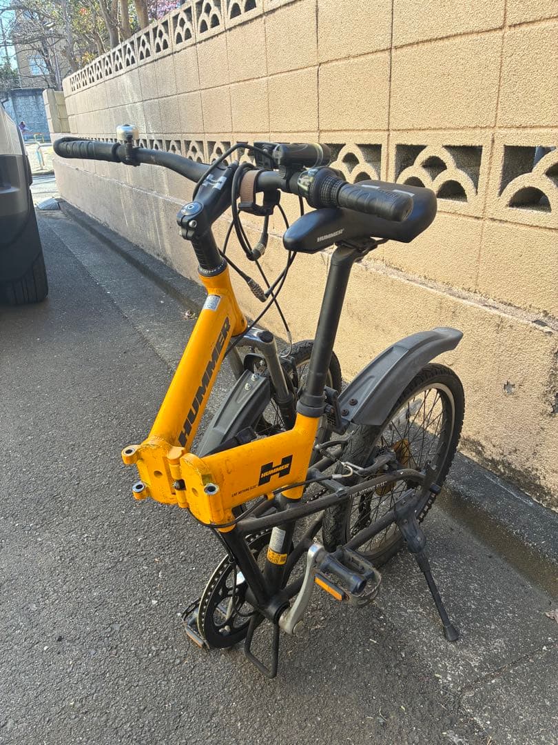 HUMMER 折りたたみ自転車 オレンジ 7段変速　引取り限定