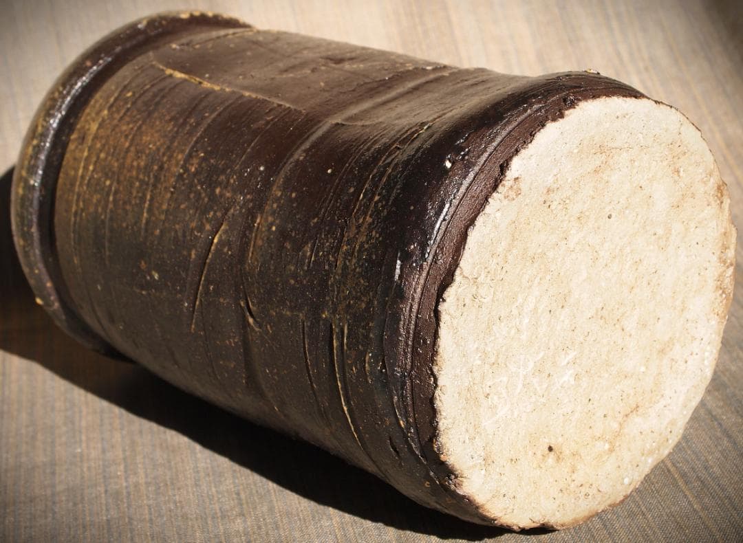 希少作★森陶岳★黒備前花入【寒風】★共箱