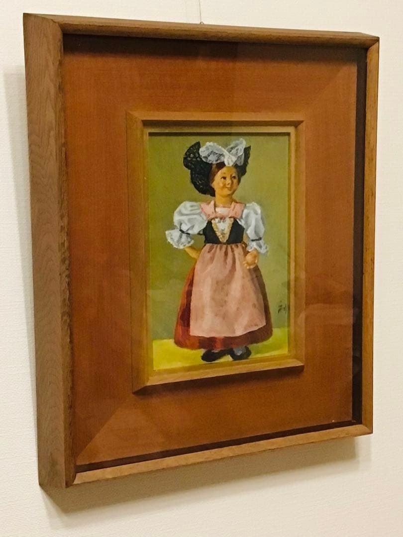 ◉高島屋購入・真作保証◉生誕130年・一陽会・洋画家・鱸利彦◉人形◉油彩画SM寸