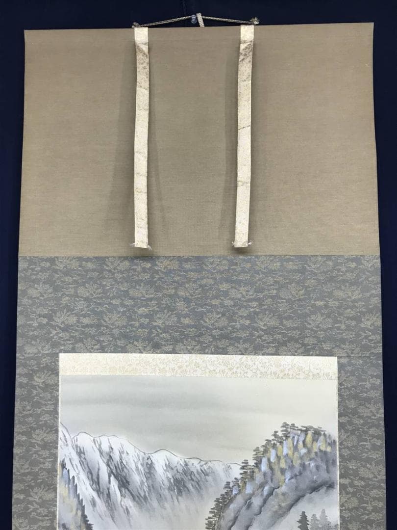 【真作】孝調/金彩山水図/山水図/早春図/掛軸/名家伝来/AC-635