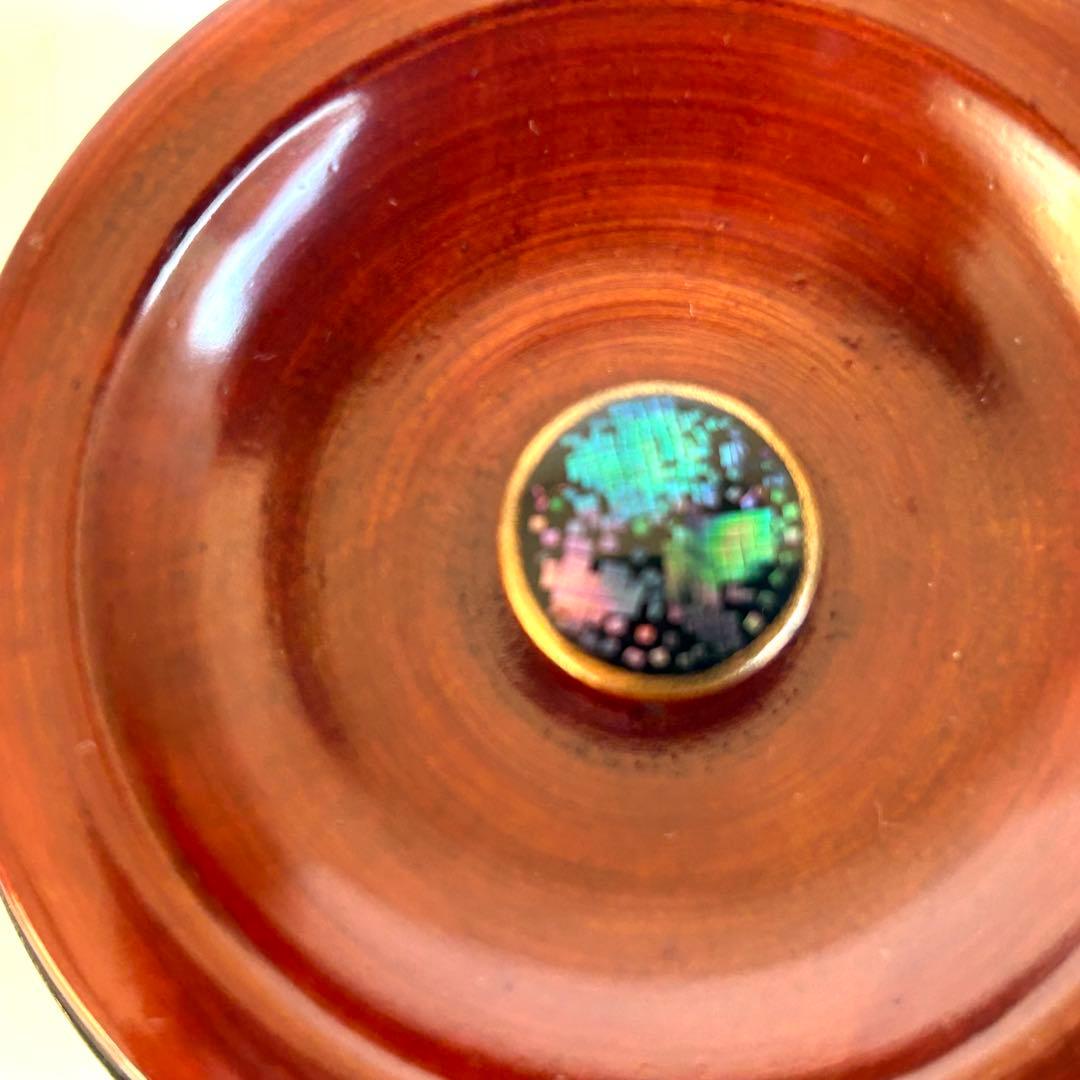 【美品.希少】漆器　茶筒　茶器　茶道具　木製　漆塗 蒔絵　螺鈿 御所車 小