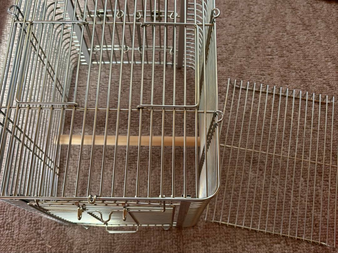 SANKO 鳥かご ホワイト/イエロー 餌 シード おもちゃセット付き