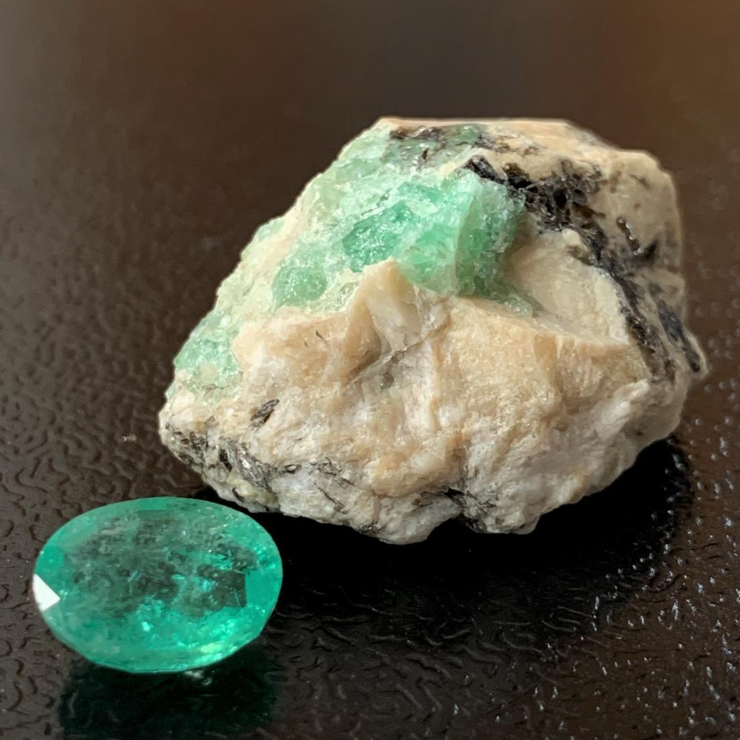 豪華大粒★エメラルドルース 2.55ct & 原石セット (E3)