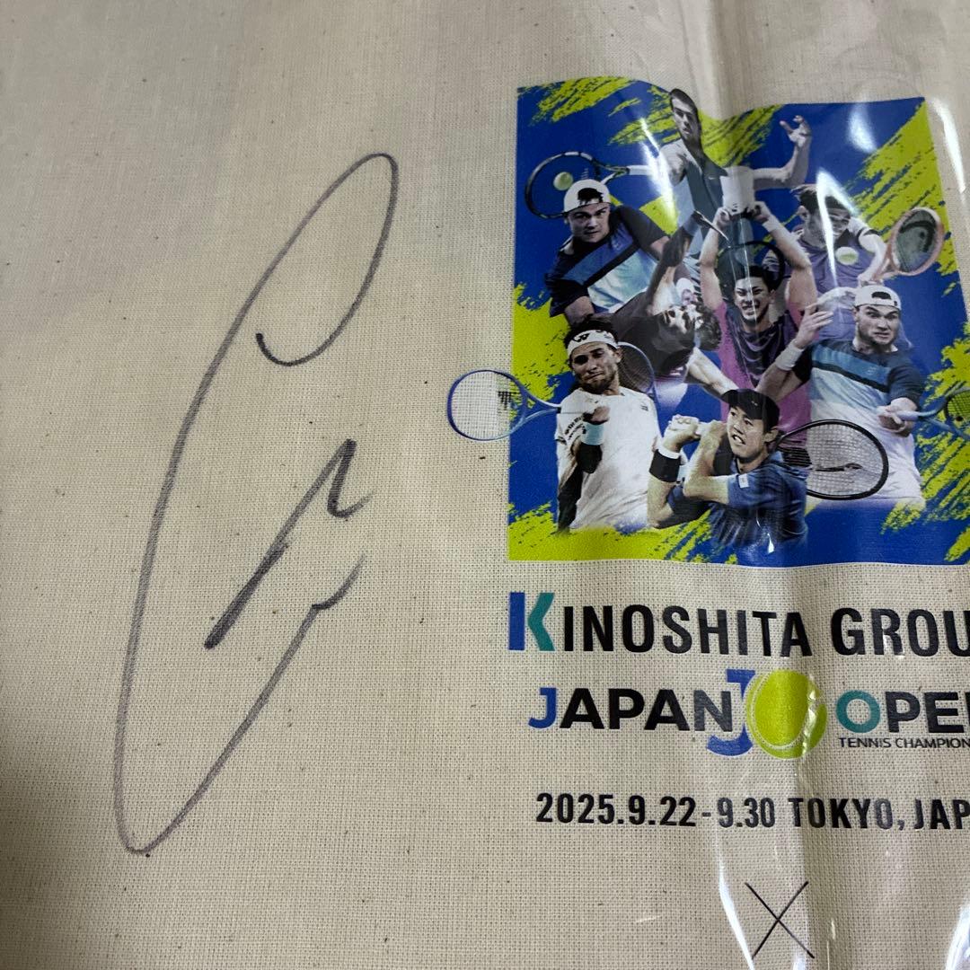 アルカラス選手　直筆サイン入りトートバッグ　ジャパンオープン