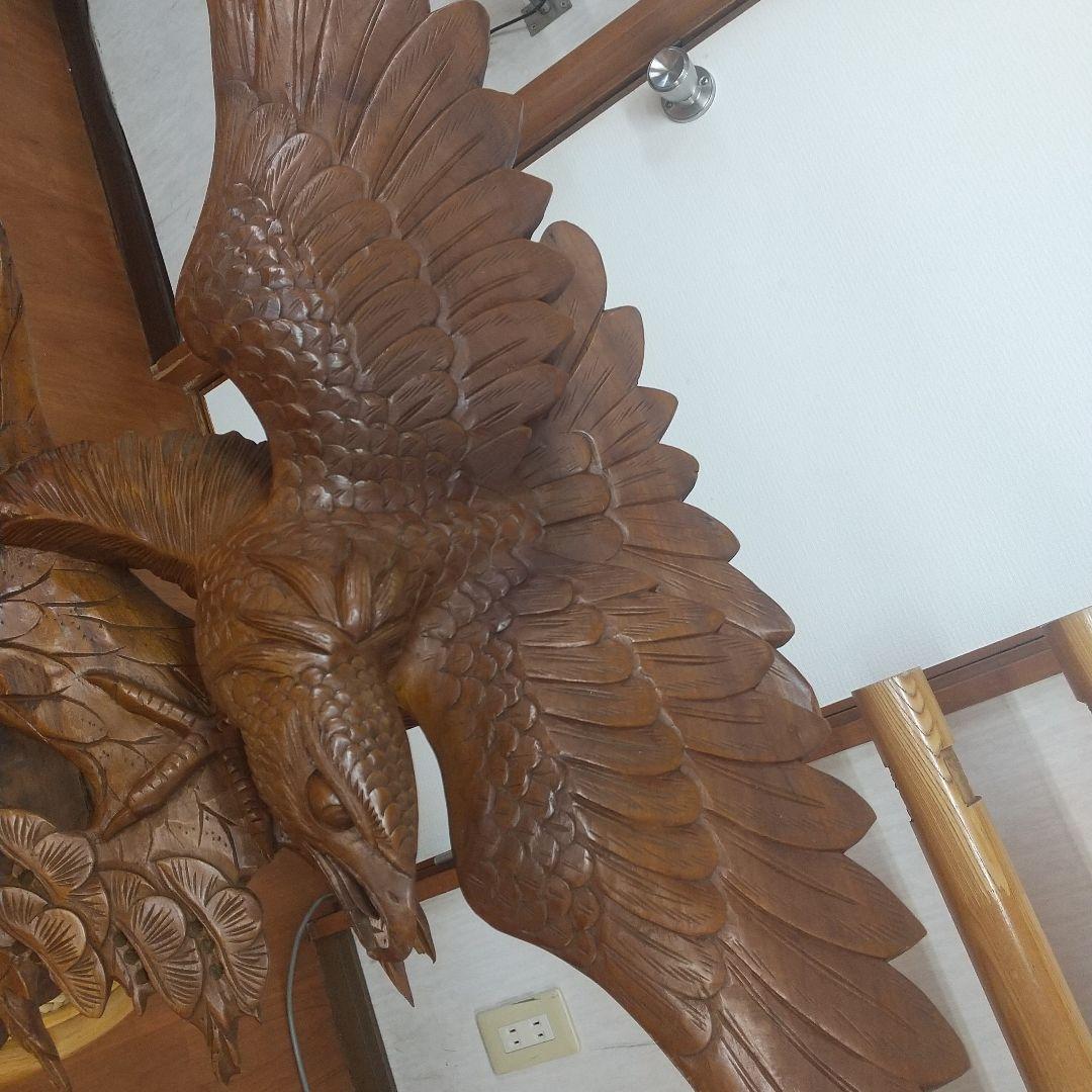 木彫り 鷹の彫刻 美術品 置物インテリア装飾
