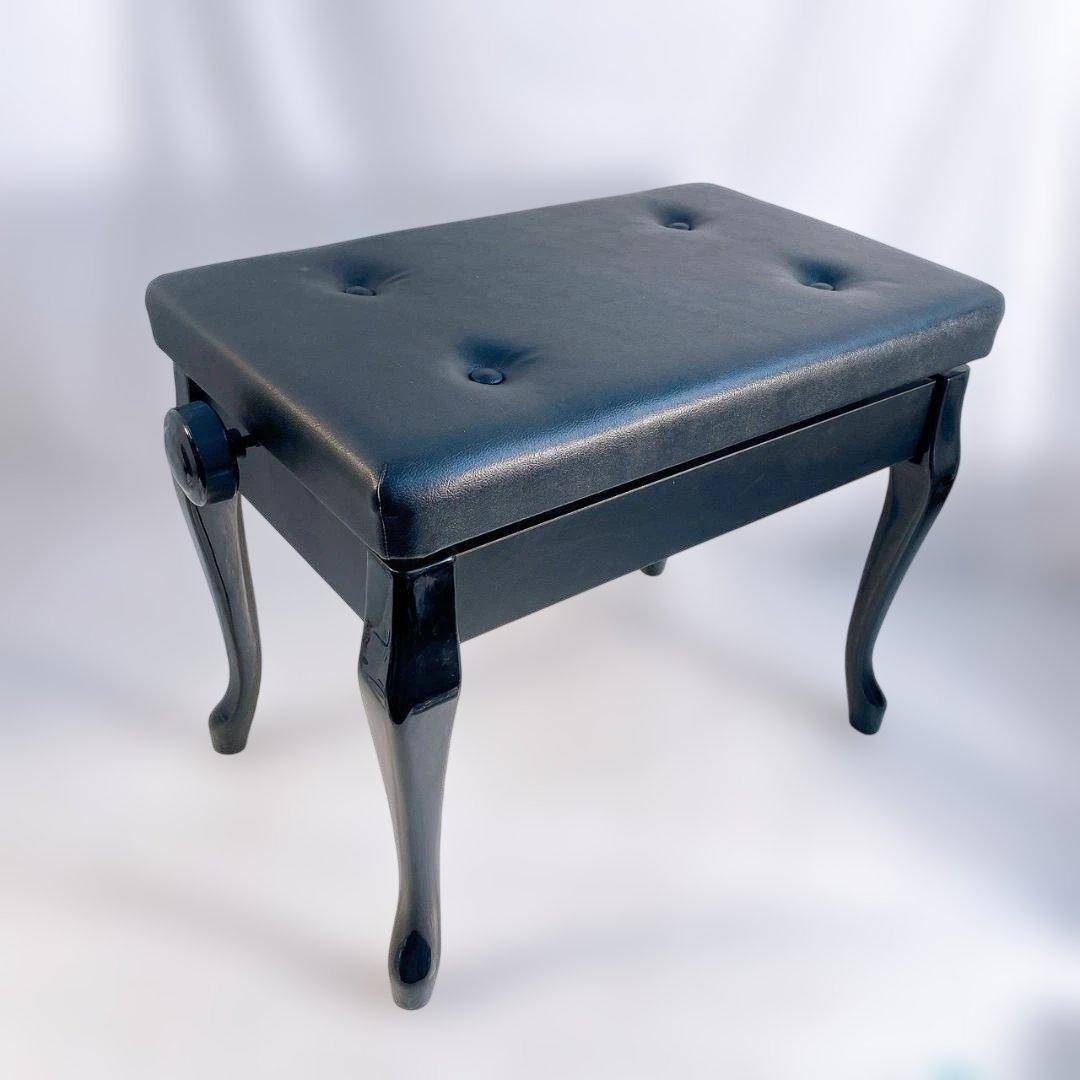 ピアノ椅子　猫足　レザー　高さ調整付き