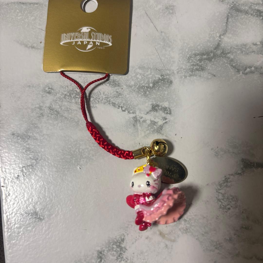 激レア！新品USJ キティちゃん2008年　ストラップ　キーホルダー　根付ユニバ