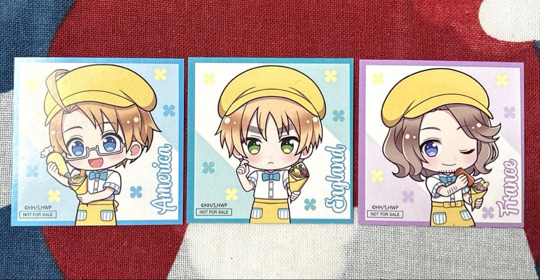 ヘタリアWorld★Stars×AMOCrepe 特典ましかくステッカー コンプ