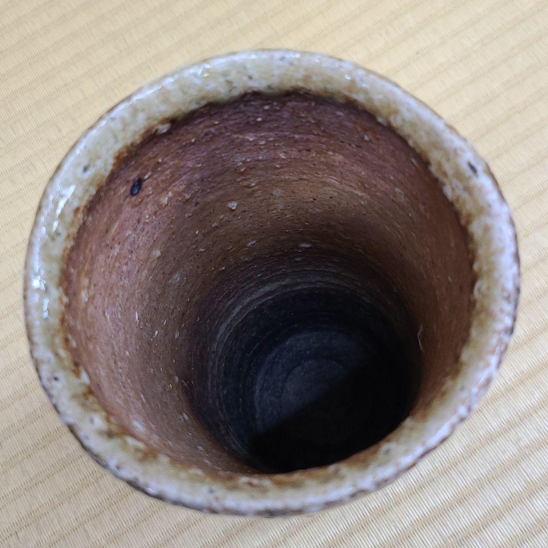 信楽焼 神崎継春作 花入 高さ7.5寸（約23cm） 共箱なし 本物保証