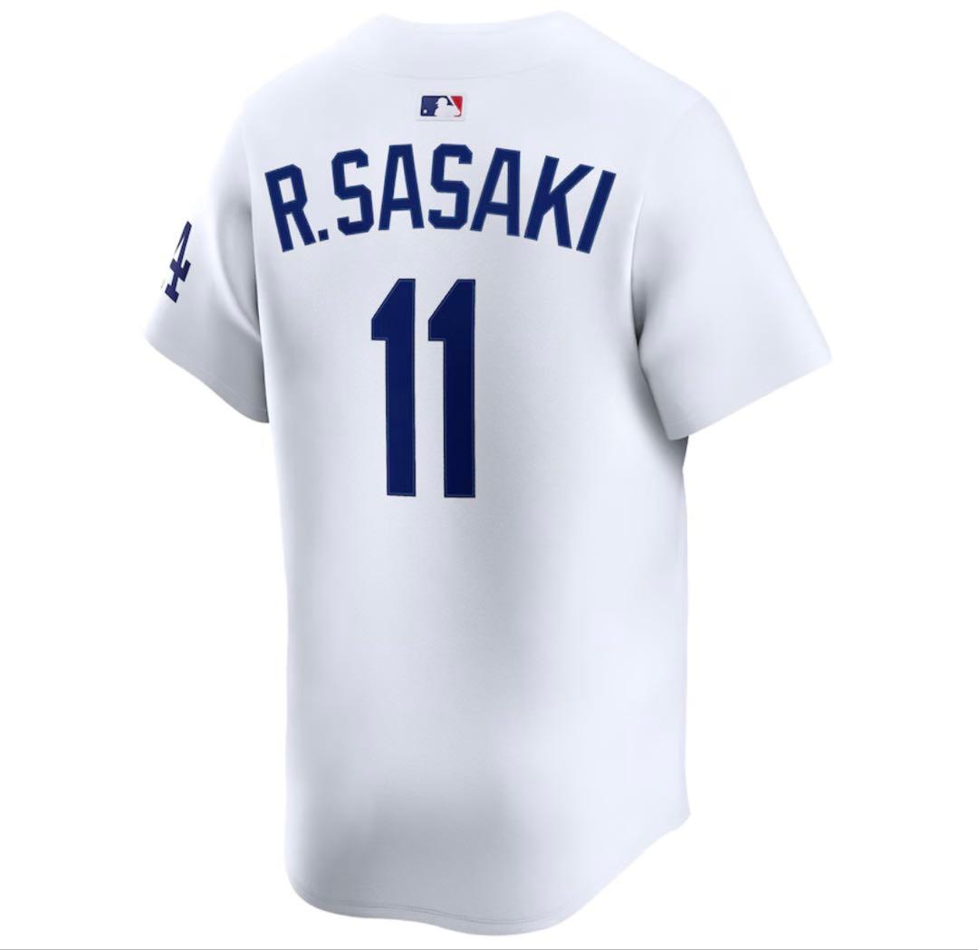 【Nike】佐々木朗希 公式ユニフォーム リミテッドジャージ L ドジャース 白