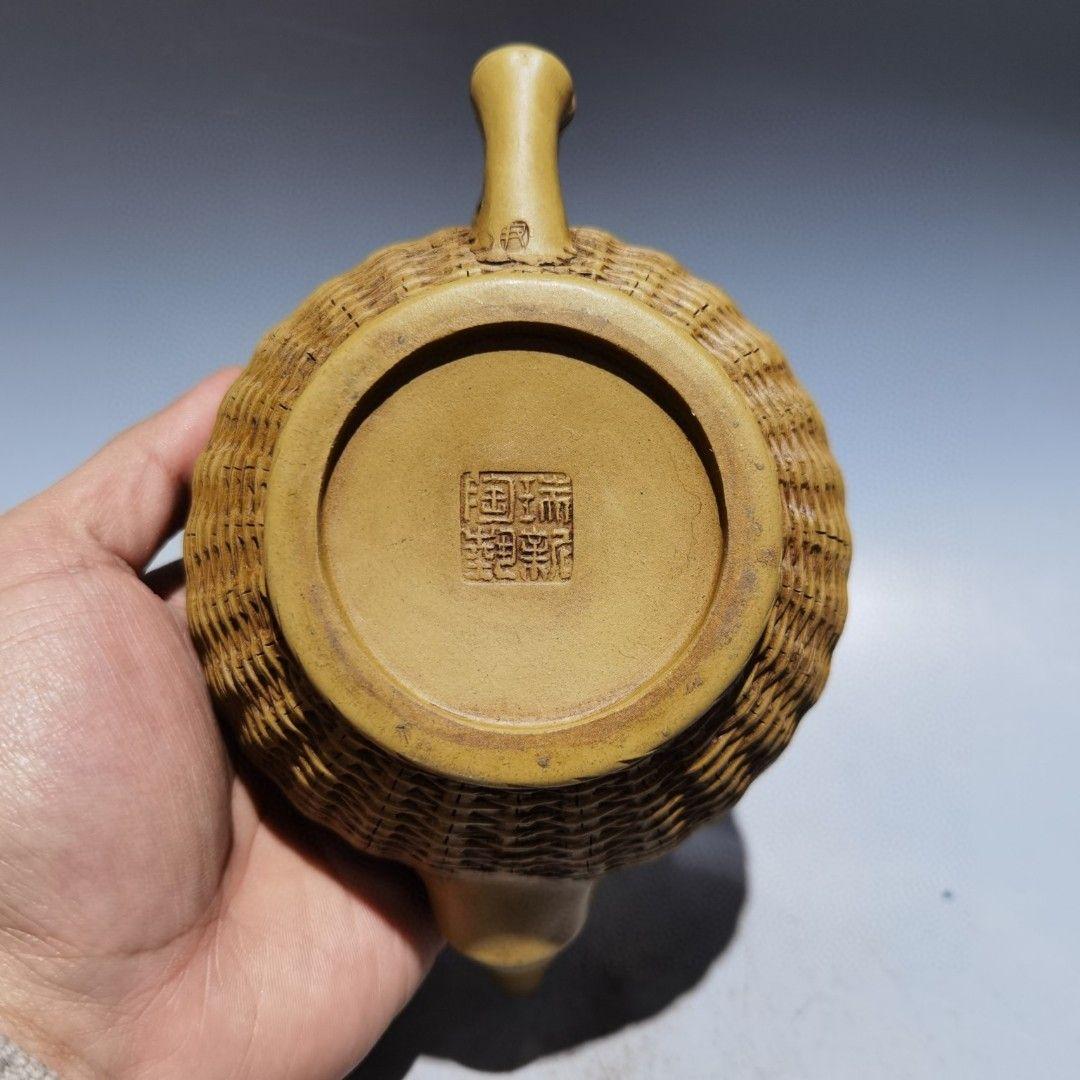 紫砂壷 宜興 竹筐壺 泡茶壺 茶器