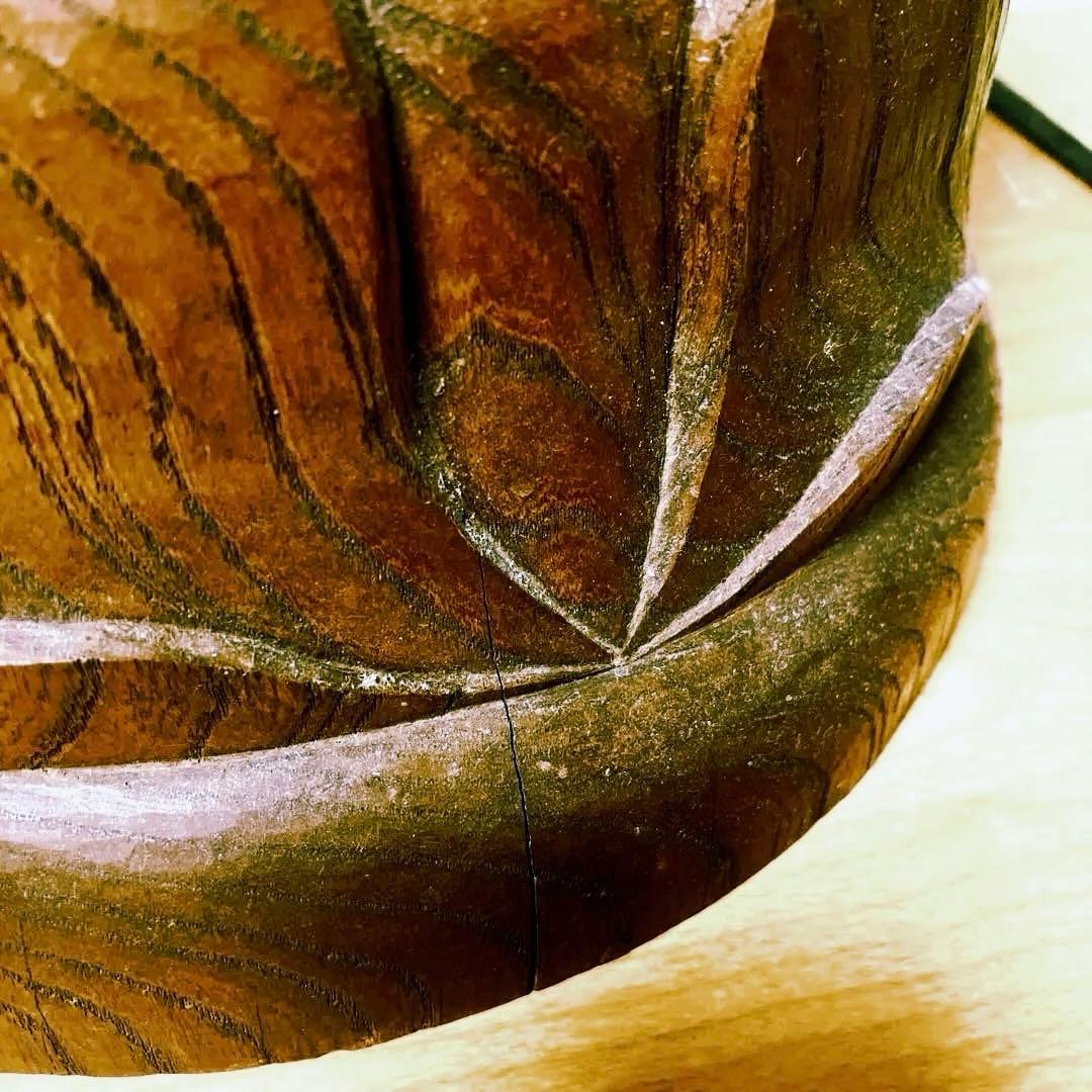 木彫り 木製 蓮の花 蓮台 彫刻