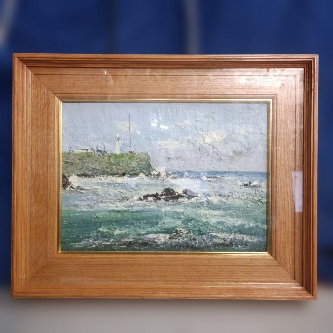 2224)久保孝雄　油絵F4号　犬吠埼灯台