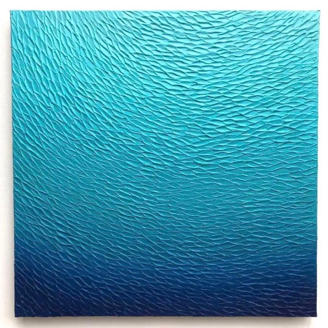 テクスチャーアート・海＊キャンバスアクリル画抽象画オーシャン青い絵画海の絵原画