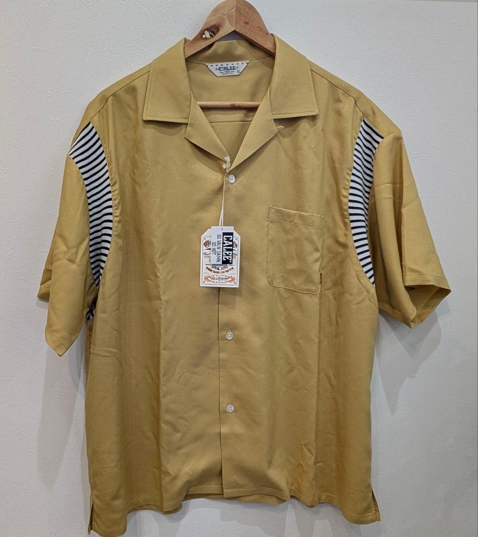 CALEE ベージュ XL シャツ ストライプ