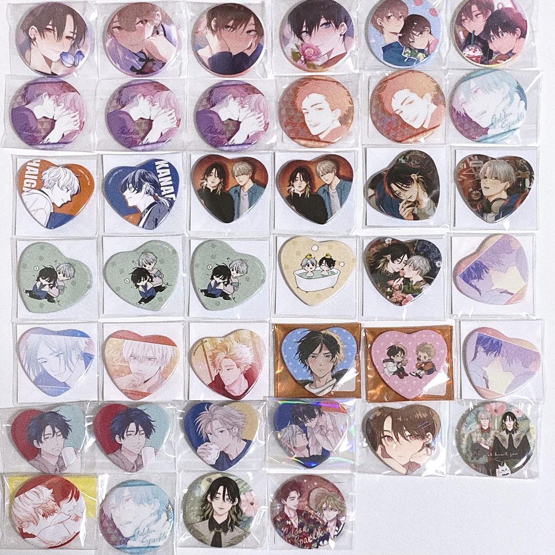 【BL缶バッジまとめ】仔縞楽々 しっけ 鈴丸みんた 40点