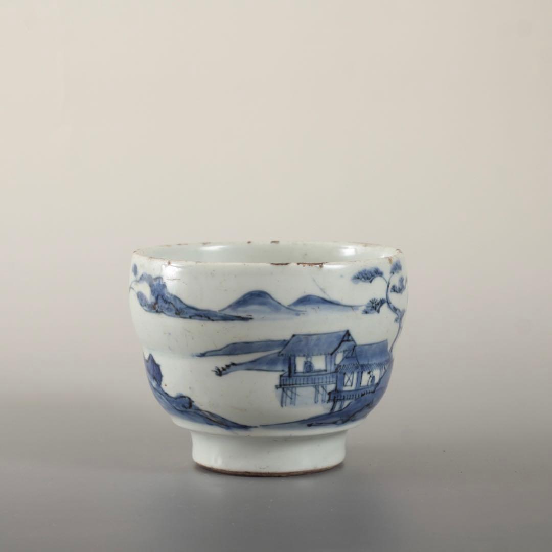 南京染付 茶碗 茶道具 中国美術 古美術 古道具