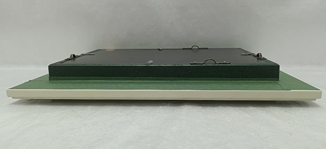 額装／ニチガク　油絵　直筆「夕暮れの漁港」サインあり