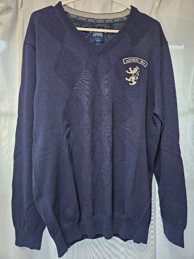 【美品】Admiral アドミラル セーター 前面ダイヤ柄 ゴルフウェア