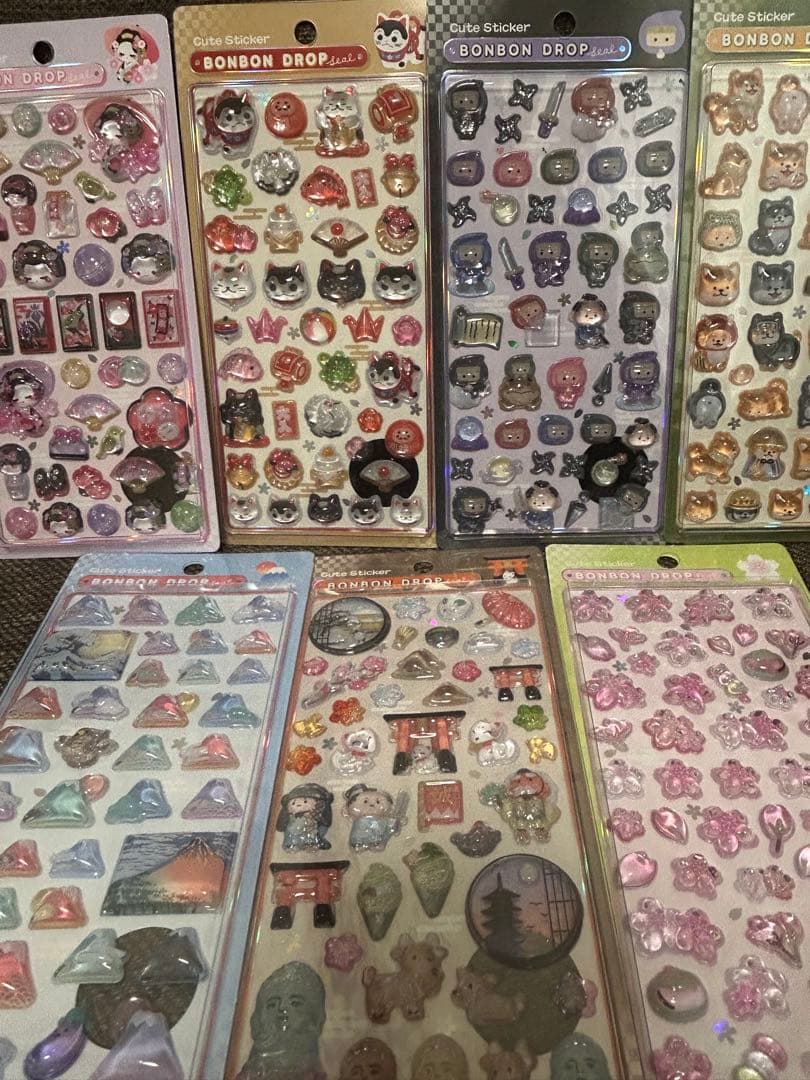 【クーリア正規品】 ボンボンドロップシール　和柄　7種セット