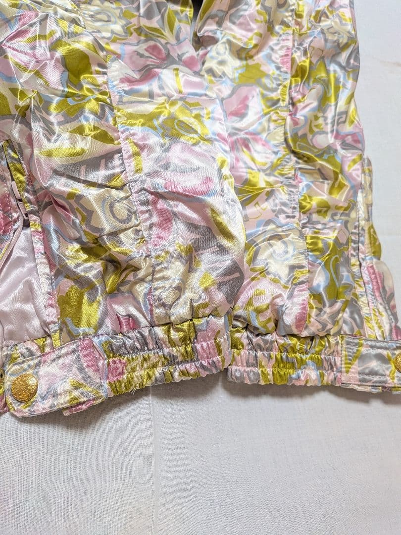 ミズノ スキー スノーボードウェア つなぎ ライトピンク花柄 Мサイズ