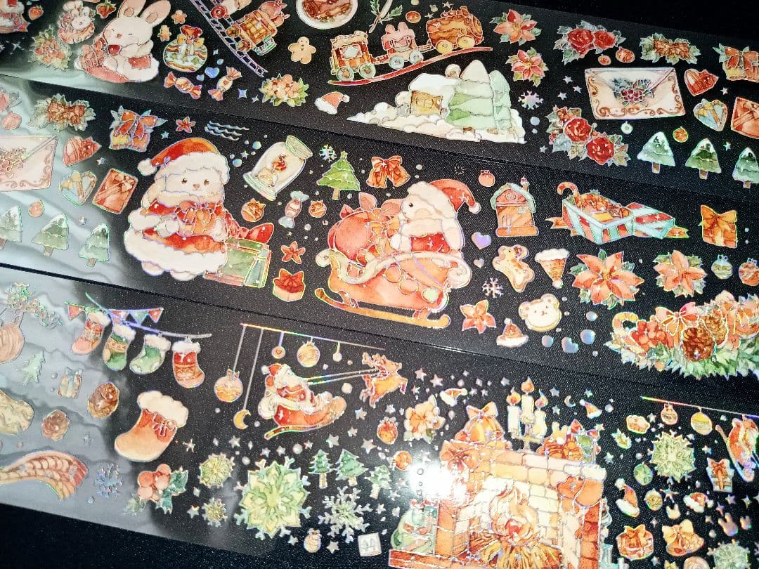 切売 154★ 海外 マスキングテープ マステ PET 装飾 動物 兎 銀ホロ