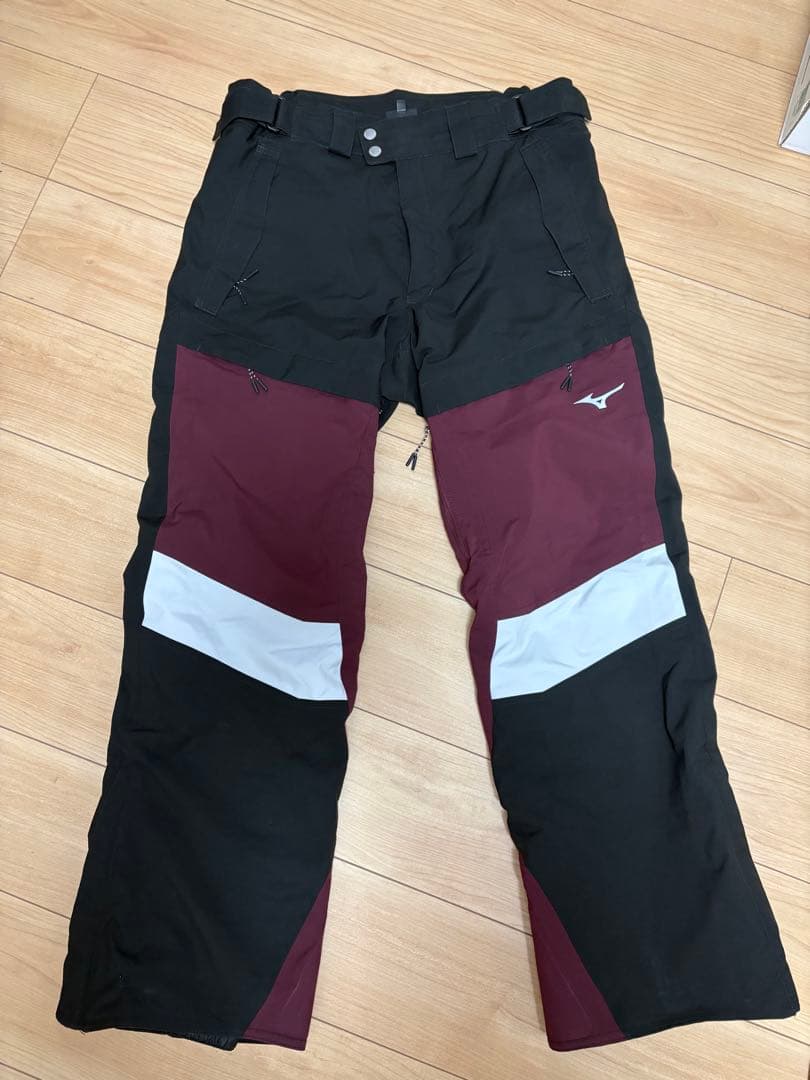 Mizuno ミズノ　スキーウェア　パンツのみ　L 黒 ワインレッド