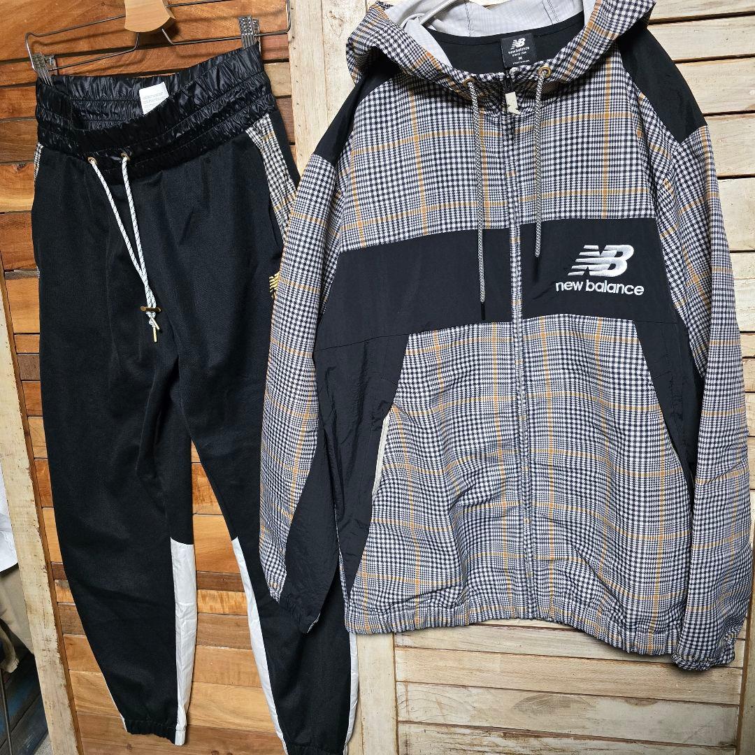 ニューバランス ウィンドブレーカージャケット×パンツ 上下セット チェック柄