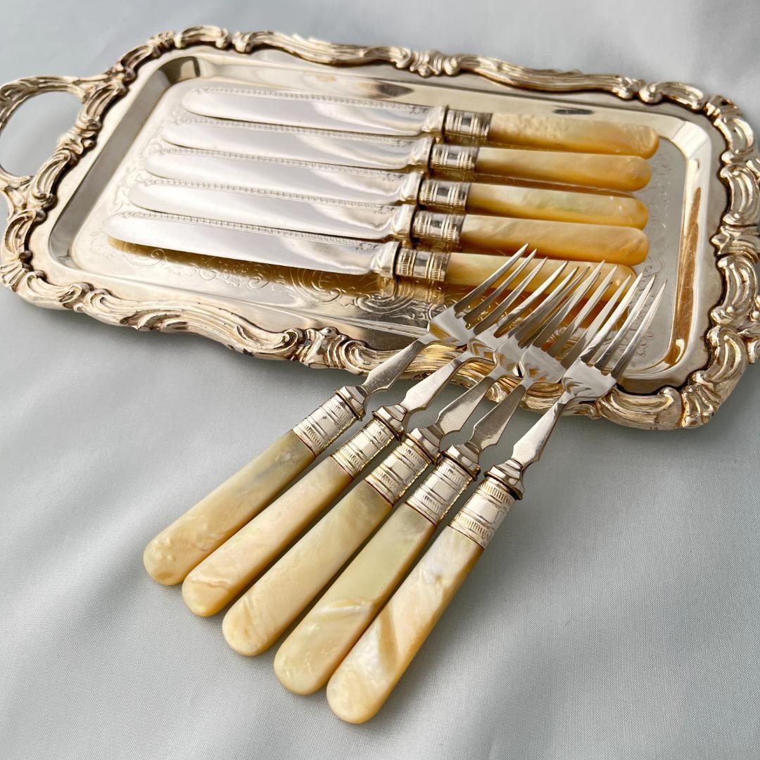 【John Sanderson & Son Ltd】【白蝶貝】パストリーセット