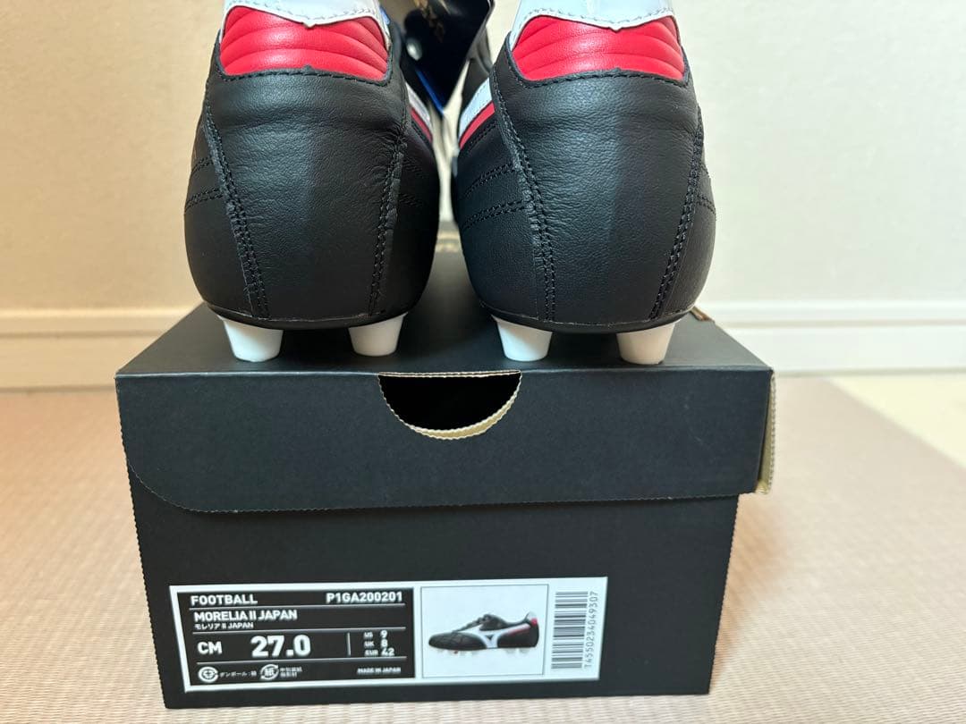 モレリア2japan27.0cm 未使用ミズノ サッカースパイク　ショートタン黒