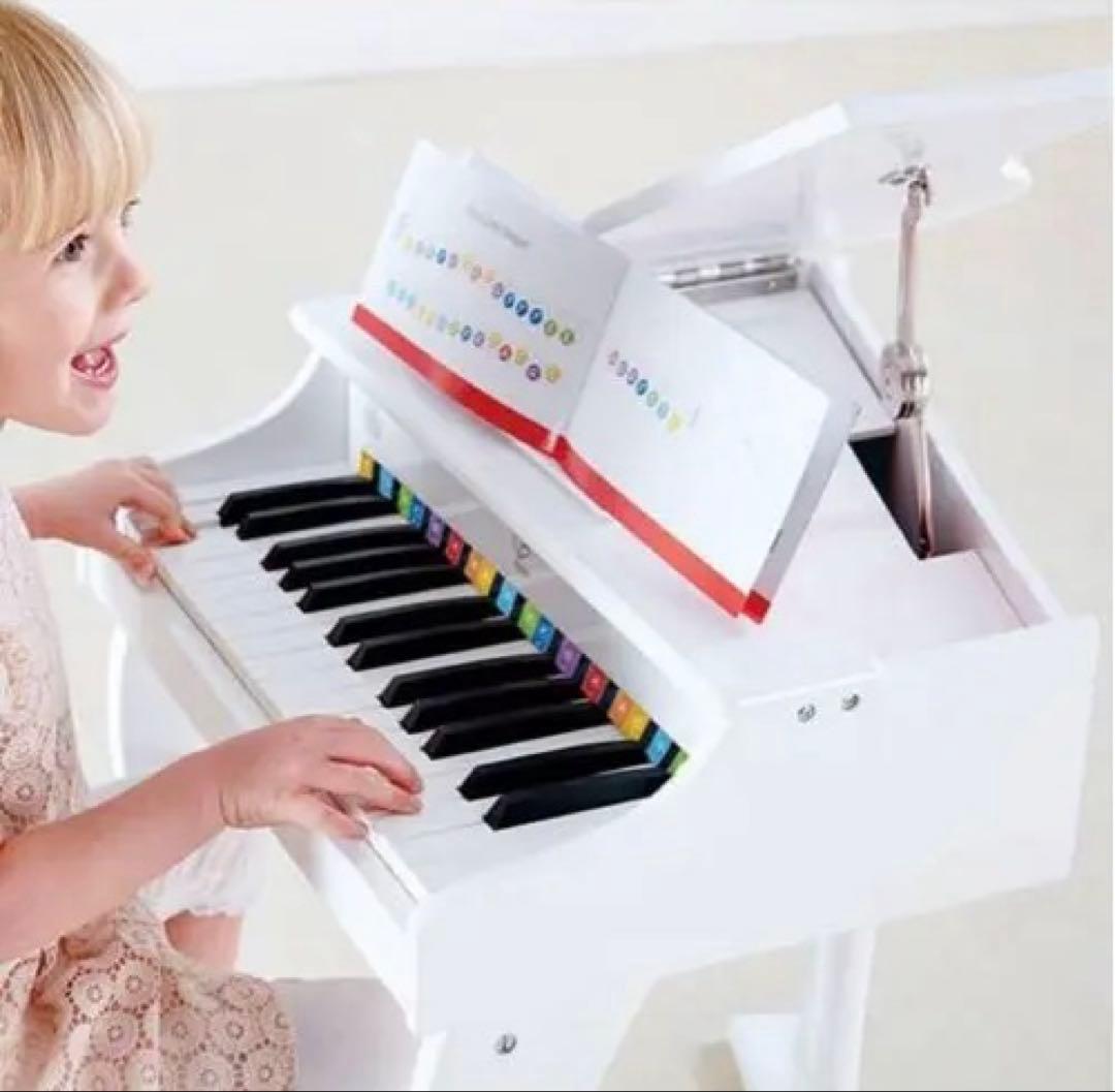 （大幅値下げ）Hape（ハペ） ミニグランドピアノ 白 ホワイト トイピアノ