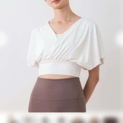 【SUKALA】 ブラトップ付きバルーンカシュクールトップス ホワイト S