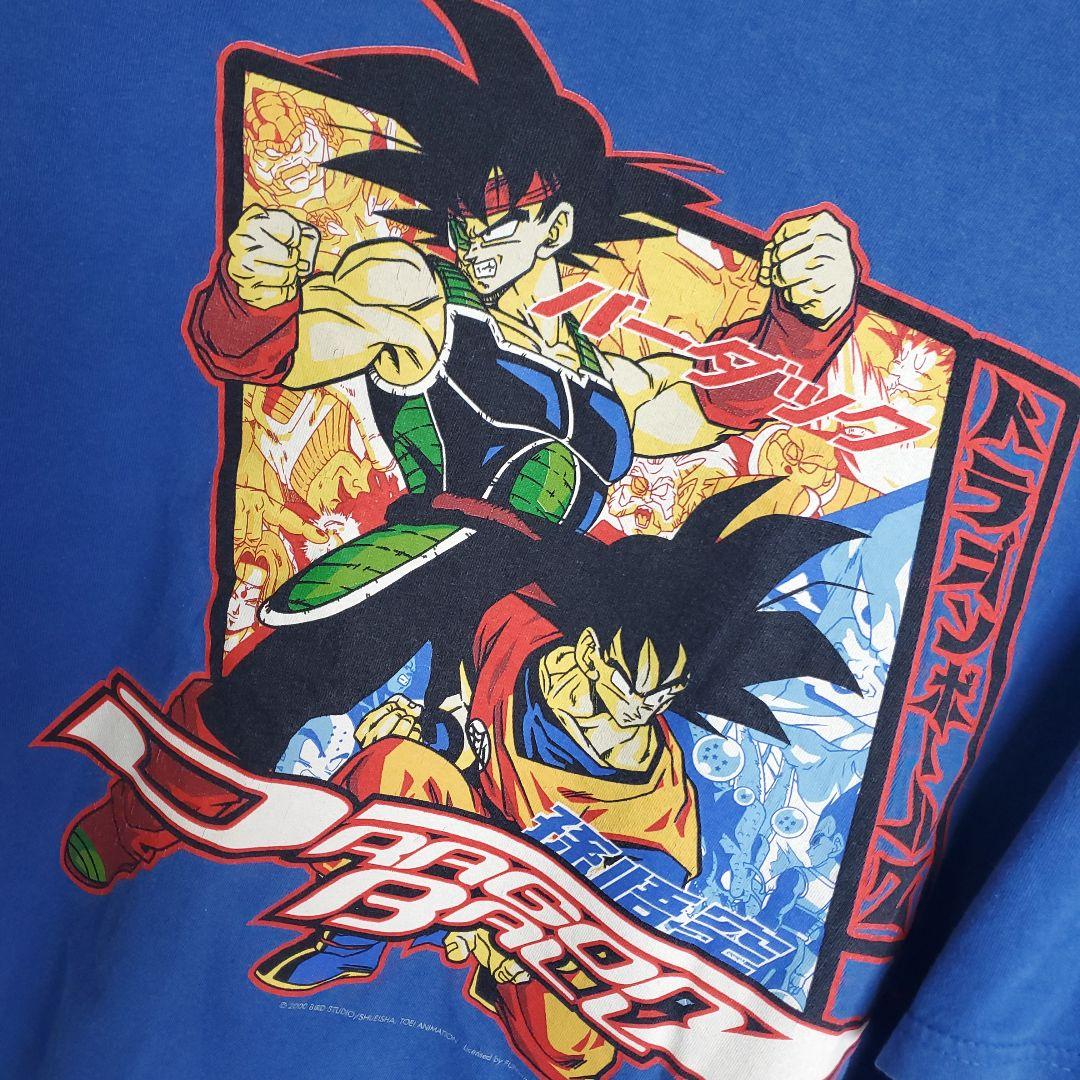 ドラゴンボール　バーダック 悟空 USA カタカナ ロゴ 半袖 tシャツ青