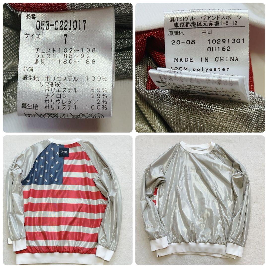 極美品　パーリーゲイツ　近年　サイズ７　３L　星条旗　蓄熱裏地　スニード 白
