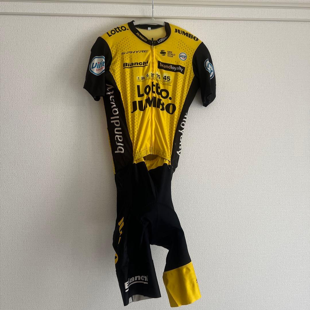 Lotto jumbo サイクルジャージ　チーム支給品　ロードワンピース