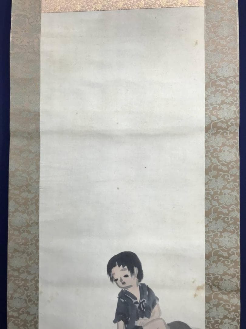 【真作】山口草平/牧童図/人物図/掛軸/名家伝来/AD-21