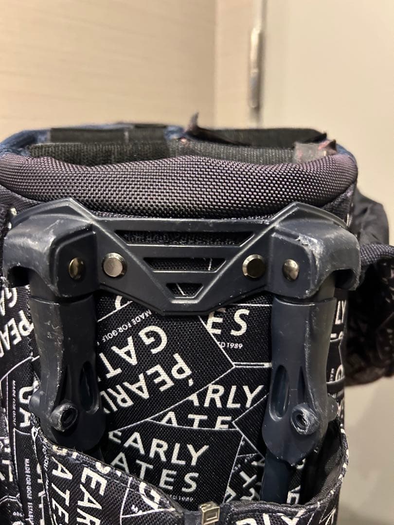 パーリーゲイツ☆自立-スタンド式キャディバッグ ☆紺×白ステッカー柄！