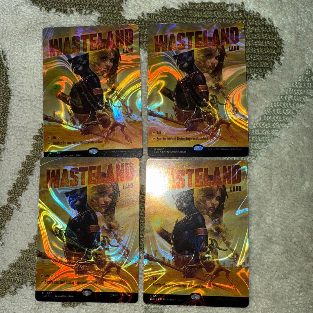 MTG 不毛の大地 英語 ボーダーレス ハロー Foil 4枚