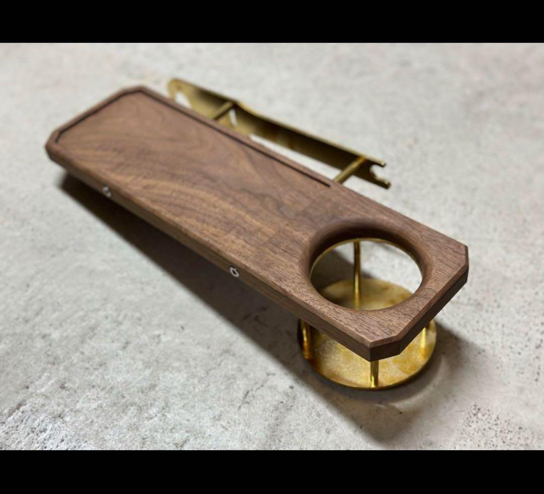 ウォルナット&真鍮　カーミットチェア　ドリンクホルダー