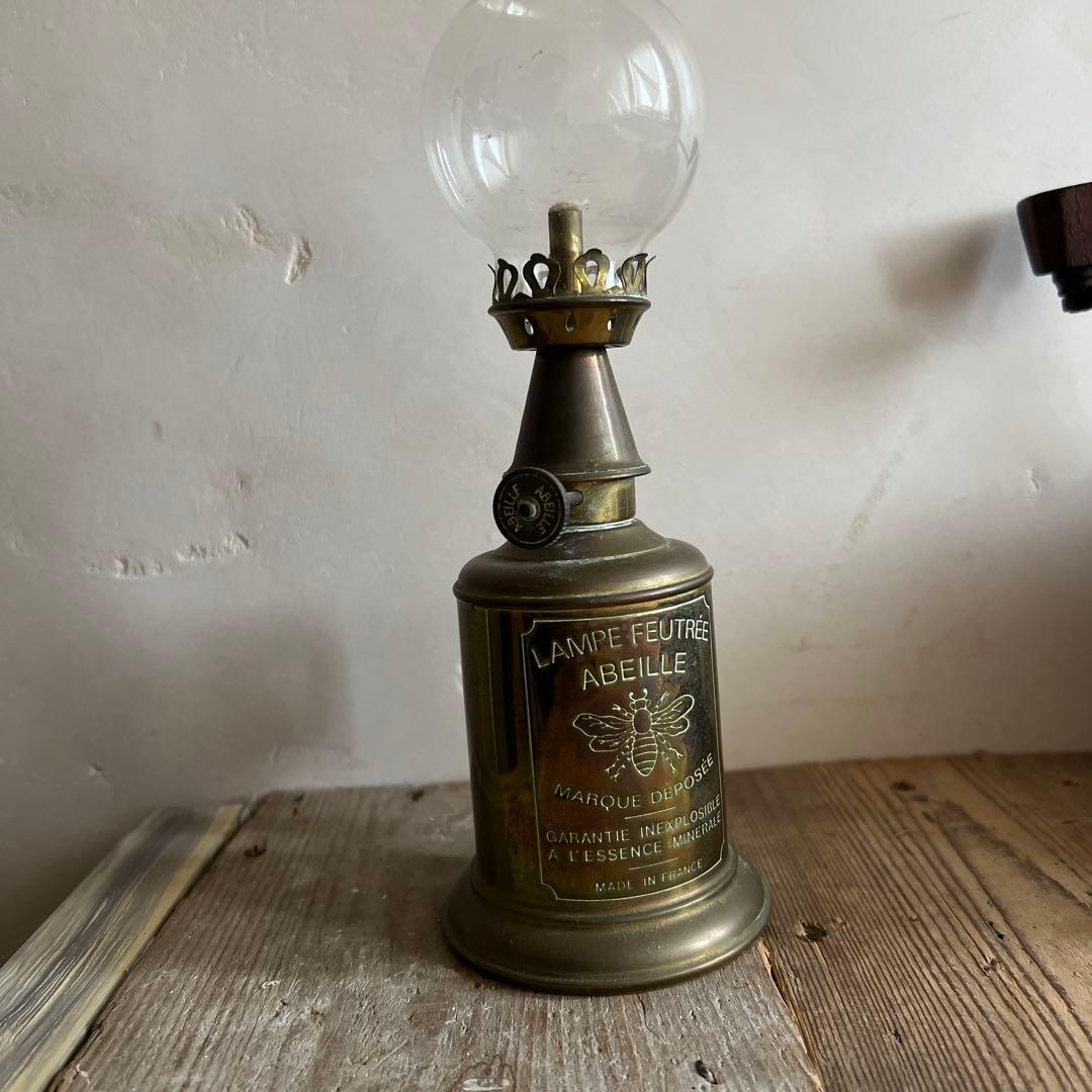 フランスの古いオイルランプ ヴィンテージ アンティーク