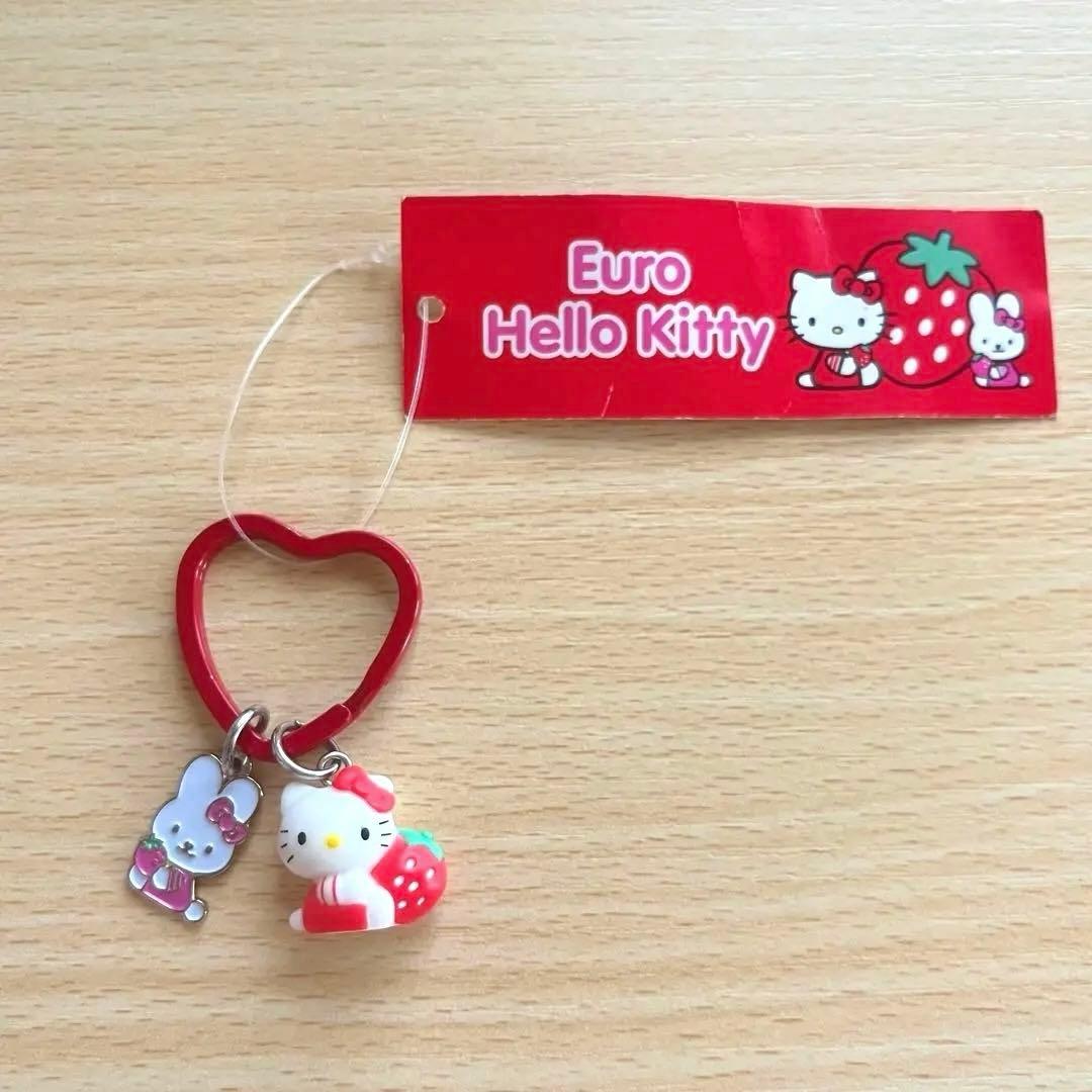 【海外超レア！キャシーちゃん付き】平成レトロ！ハローキティ　キーリングストラップ