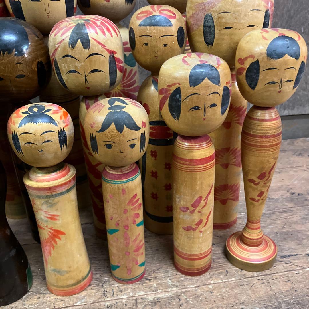 D-3 昭和レトロ 伝統こけし 18体セット 大量コレクション 創作こけし