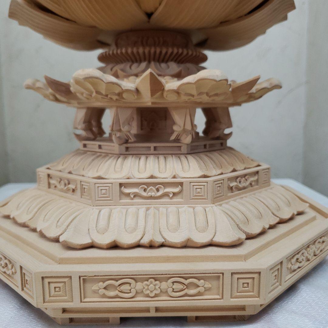 Ｂフライデー蔵出し特価仏像上彫りヒバ材 薬師如来坐像6.0寸★お薬師さん