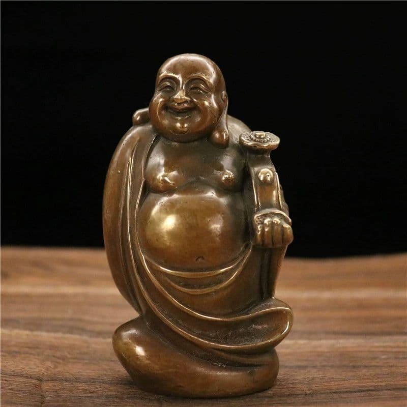 仏像 弥勒仏 茶台 玄関 書斎 応接間 開運 風水 装飾品 工芸品 置物