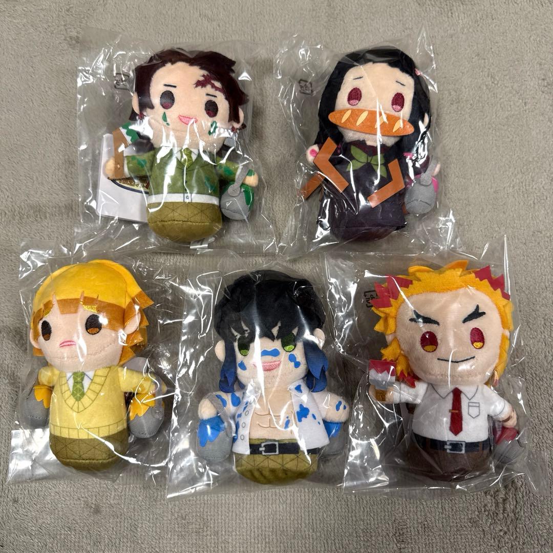 鬼滅の刃　ぽてっとますこっとぬいぐるみ キメツ学園 炭治郎　禰豆子　善逸　煉獄